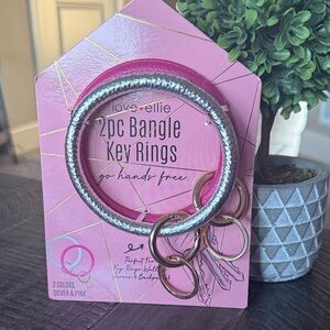 Love Ellie 2 piece Bangle Key Rings in pink and silver - New!